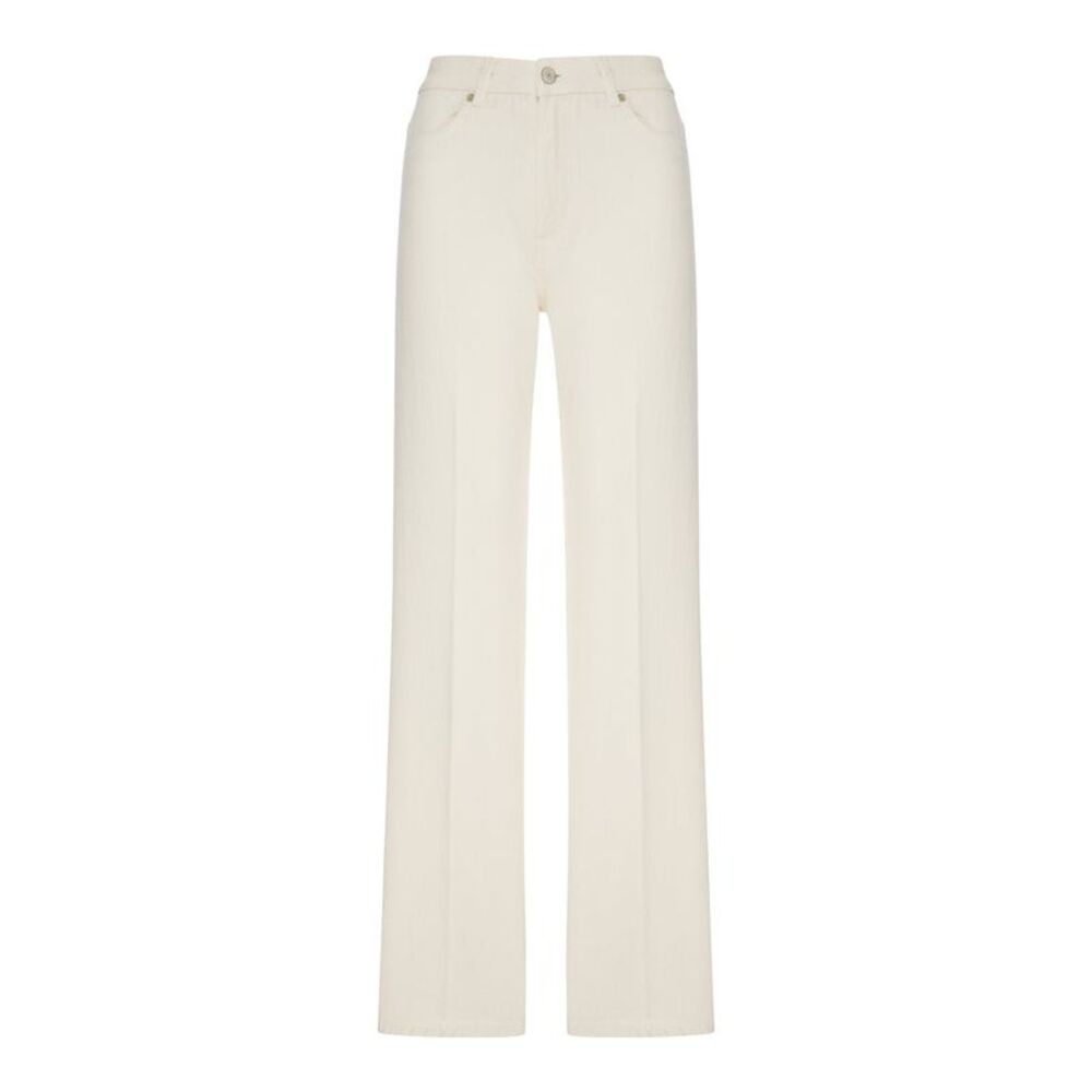 Seafarer Women Straight-Leg White Denim Jeans With Logo Tape